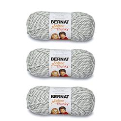 Bernat Softee tjockt garn, 3-pack, grå trasa