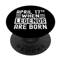 17 aprile Bday 17 aprile Regalo di compleanno PopSockets PopGrip Intercambiabile