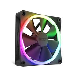 NZXT Ventole RGB F120 - RF-R12SF-B1 - Regolazione avanzata dell'illuminazione RGB - Raffreddamento silenzioso - Singola (ventola e controller RGB richiesti e non inclusi) - Ventola da 120 mm - Nero