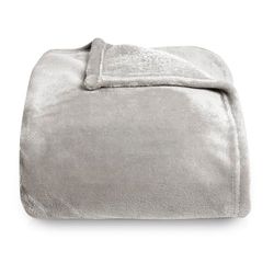 Silentnight Supermjuk fleecefilt – mångsidigt fluffigt överkast för bäddsoffa och soffa tillverkad av varm mysig supermjuk fleece – silver – 130 x 150 cm