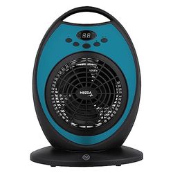 Soufflant 2 en 1 Mazda Ogive - ventilateur oscillant et radiateur mobile - 2000 watts - affichage Led - puissance et température réglable, minuterie - bleu