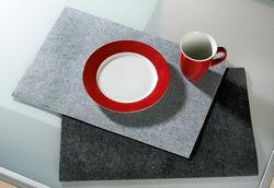 Pack of 16 Placemat, rectangular, Felt, dark gray, PU 16, L. 30 cm, W. 45 cm