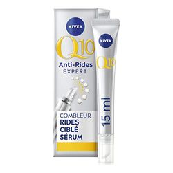 NIVEA Q10 Expert Combleur de rides ciblé et instantané (1 x 15 ml), Soin anti-âge réduisant rides et ridules, Soin visage à l'effet visible en 5 min enrichi en Peptides de Bioxifill