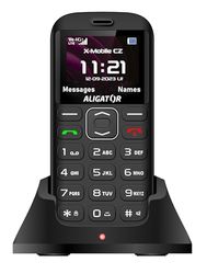 ALIGATOR Senioren-groottoetsen 4G/LTE mobiele telefoon AZA720B met SOS-knop en SOS-locator. Kleurendisplay 1,8", Dual SIM, kleur zwart-zilver.