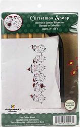Tobin Stamped For Embroidery Pillowcase Pair 20"X30"-Christmas Sheep