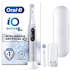 Oral-B iO 6 Cepillo De Dientes Eléctrico Gris, 2 Cabezales, 1 Estuche De Viaje, 1 Funda Del Cargador, Diseñado Por Braun