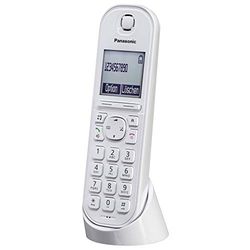 Panasonic Téléphone IP DECT KX-TGQ200GW (sans fil, compatible CAT-iq 2.0, mode mains libres, verrouillage de l'appelant, Eco-Plus, téléphone numérique) Blanc