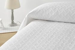 Degrees home Glad - sprei voor bed 135 cm - sprei Bouti bed - lente zomer - 230 x 260 cm - wit