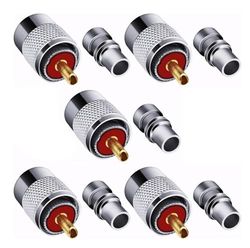 Gebildet 5-pack UHF/PL-259 Mannelijke Soldeerconnectorstekker met Verloopstuk voor RG8X Coaxiale Coaxkabel