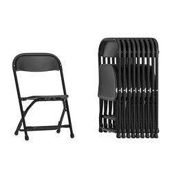 Flash Furniture Lot de 10 chaises Pliantes en Plastique pour Enfants, métal, Noir, Lot de 10