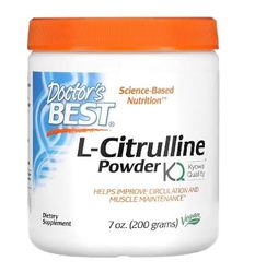Doctor's Best L-Citrulina en Polvo, 200 gramos - Suplemento para Mejorar el Rendimiento Deportivo y la Recuperación Muscular