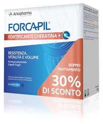 Arkopharma Forcapil Fortificante Cheratina+ - Integratore Alimentare a base di Cheratina - Rinforza Capelli e Unghie - Con Vitamine B5, B6, B8, B9 e Zinco - Promo Pack - 1 Confezione da 120 Capsule