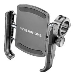 INTERPHONE SMCRAB24 - Supporto Universale Anti Vibrazione Porta Smartphone da Manubrio Moto - Alluminio - Orientabile a 360 per Manubrio Tondo di Diametro 16/30 mm