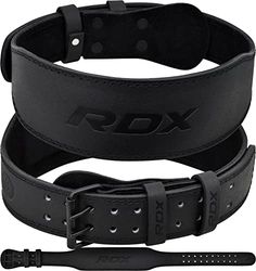 RDX Gewichtheffen riem gym fitness, koeienhuid leer, 4 "6" gewatteerde lendensteun rugsteun, 10 verstelbare gaten, gewichtheffen powerlifting bodybuilding deadlift squat workout krachttraining, mannen