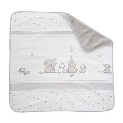 roba Manta de bebé charme estelar - 80 x 80 cm - manta de bebé aconchegante com estampado de estrelas e elefantes - manta infantil de algodão macio - branco/cinzento claro