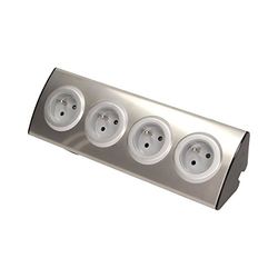 Orno Móveis tomada 4 x 250 V AC, Inox, 1 unidade, or de Ae de 1340