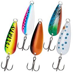 THKFISH Esche da Pesca Esche Artificiali Spinning Cucchiai da Pesca Esche da Pesca in Mare Spoon Trota Spinning 5PCS 15g