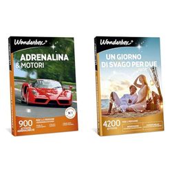 Wonderbox - Adrenalina & Motori | Cofanetto Regalo | Pacchetti Regalo Validi per 3 Anni E 3 Mesi & Un Giorno di Svago per Due | Cofanetto Regalo per Due Valido per 3 Anni E 3 Mesi