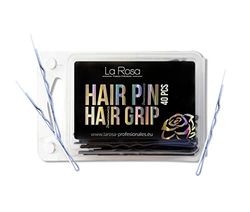 LaRosa Grip per capelli ondulati 6 cm - Palla di metallo solidu a forma di U - Adatto per saloni di parrucchieri - 1 confezione x 40 pezzi - Bianco