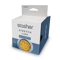 Stasher Confezione da 3 coperchi elastici riutilizzabili in silicone di alta qualità, piccoli, trasparenti, da 6,3 cm, con chiusura ermetica, senza BPA, senza perdite, lavabili in lavastoviglie,