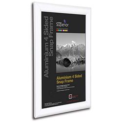 Stewart Superior A1 aluminium 4-sidig 25 mm frontlastad bild/affisch snäppram - vit, WHITEA1