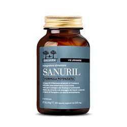 SANURIL Formula Potenziata Salugea - Integratore 100% Naturale - Con D-Mannosio, Cranberry, Uva Ursina e Semi di Pompelmo per il benessere delle Vie Urinarie - 60 Capsule - Flacone in Vetro