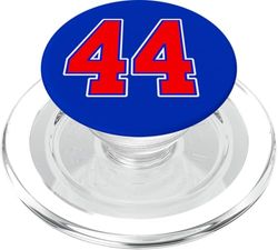 Número 44 estilo deportivo universitario en rojo, azul y blanco PopSockets PopGrip para MagSafe