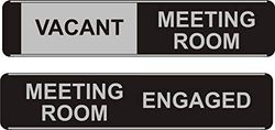 Seco Vacant Meeting Room/Meeting Room Engaged Sliding Sign, 255mm x 52mm - Aluminum/PVC