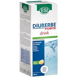 ESI - Diurerbe Forte, Integratore Alimentare a Base di Ginepro e Tè Verde, Favorisce la Diminuzione del Ristagno di Liquidi e Tossine nel Corpo, Senza Glutine e Vegano, Gusto Limone, 500 ml