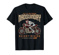 Mad Sunday Isla De Man Carreras De Motocicletas Manx Biker Camiseta