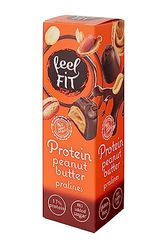 Feel FIT Protein Beurre de cacahuète Pralinés au chocolat au lait belge. Sans sucre, sans gluten, protein snack (12 x 33 g)