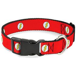 Buckle-Down Flash Logo Red/White/Yellow Plastic Clip Collar, Narrow Small/6-9