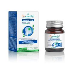 Puressentiel – Comprimés Migra Pure – Huiles essentielles, Extraits de plantes, Vitamine & Magnésium Marin – Formule naturelle et concentrée - Soulage les maux de tête -Compléments alimentaires - x15