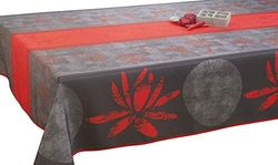 Toalha de mesa antimanchas lótus vermelha - tamanho: Retangular 150 x 240 cm