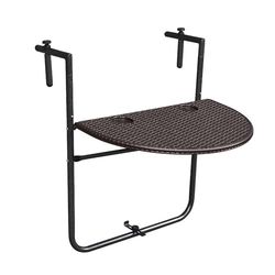 WELL HOME MOBILIARIO & DECORACIÓN Table d'appoint pour Le Balcon Marron Format Ovale Pliable, 66x61x5