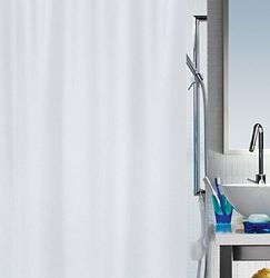 Spirella, Rideau de Douche en Polyester Primo, Rideau de Douche avec 8 œillets de Style Modern, Matériau imperméable, Résistant à la lumière et à l'eau, 180x200cm, Blanc