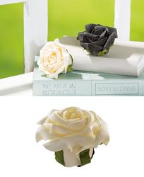 Pack of 36 Foam Flower, Rose, Synthetic foam, cream, PU 36, H. 5 cm, D. 8 cm