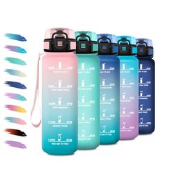 KollyKolla Borraccia 500ml, Borraccia Bambini con Filtro, Bottiglia Acqua Motivazionale con Scala Temporale, Facile Pulizia, Bottiglia Scuola per Ufficio, Bambini, Campeggio, Viaggio, Corsa, Ciclismo