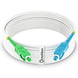 Octofibre - Cable de fibra óptica Freebox - 10 m -Reforzado con blindaje Kevlar - Alargador / puente de Fibra Óptica - SC APC a SC UPC