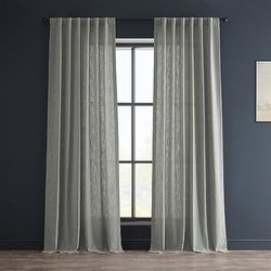 Half Price Drapes Meio de preço cortinas pesadas sintéticas linho cortina, cinzento, 50 x 96