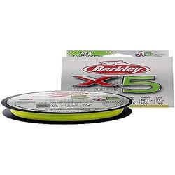 Berkley X5, Fil de Pêche, Tresse 5 Brins pour la Pêche en Mer et en Eau Douce, plus Résistante, Pêche aux Carnassiers, Fluro Grün