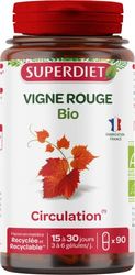 SUPERDIET - VIGNE ROUGE BIO - Circulation & Jambes légéres - Fabrication française - 90 gélules