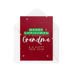 Oma Kerstkaart - Vrolijk Kerstfeest naar een prachtige oma - Grootouder Kerstkaarten - Nana Kaarten - Oma Kaarten - CBH1440