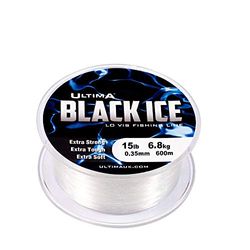 Ultima Black Ice 600m Spool Strong Crystal Clear Sea Fishing Line - Crystal, 0.35mm - 15.0lb/6.8kg