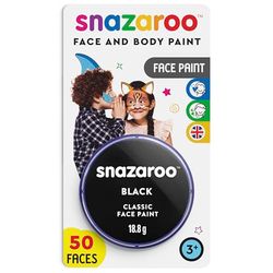 Snazaroo 1119111 Kinderschmink, huidvriendelijke hypoallergene gezichtsmake-up op waterbasis, vrij van parabenen - 18ml Blister,Zwart