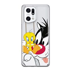 ERT GROUP mobiltelefonfodral för Oppo FIND X5 PRO originalt och officiellt licensierat Looney Tunes mönster Sylvester & Tweety 002 anpassad till formen på mobiltelefonen, gedeeltelijk transparant