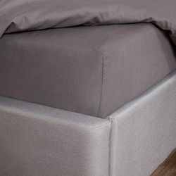 Highams Luxe Hotel Stijl Hoeslaken Plain Geverfd Polykatoen Easy Care Beddegoed, Houtskoolgrijs, Koning