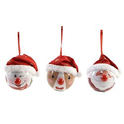 DKD kerstbal Home Decor PVC (3 stuks) (8 x 8 x 8 cm)