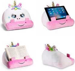 Bookmonster Einhorn | Lesekissen für Bücher und Tablets | Buchständer | Tablethalter | Lesehillfe | Deutsche Ausgabe: Kuschelig und formstabil - mit Seitenhalter und Tasche