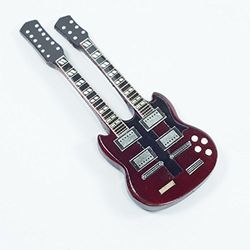Magnete Per Frigo In Legno A Forma Di Chitarra -Led Zeppelin - Jimi Page - Doubl
